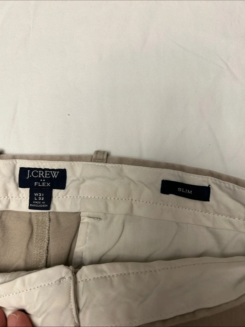 J Crew Men's Slim Fit Chino Pants in Tan Flex